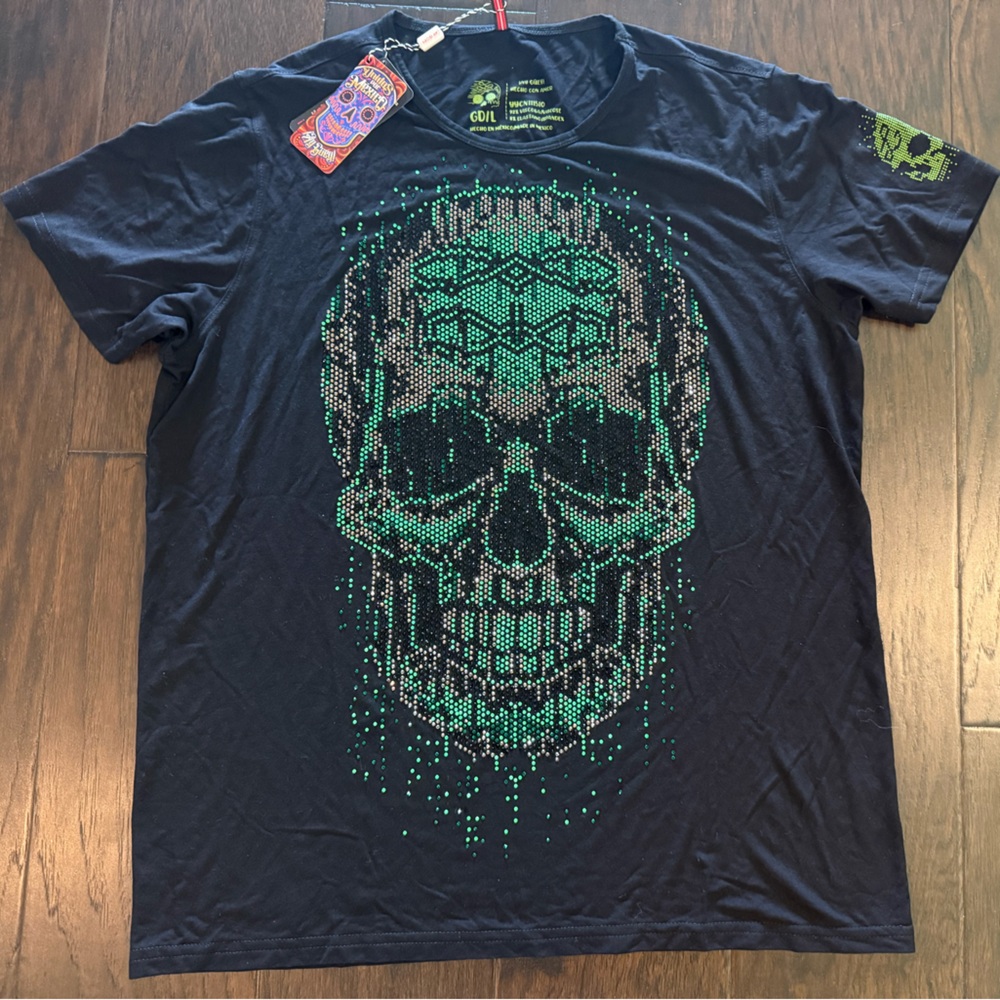 Ay Guey men’s skulls embellished shirt